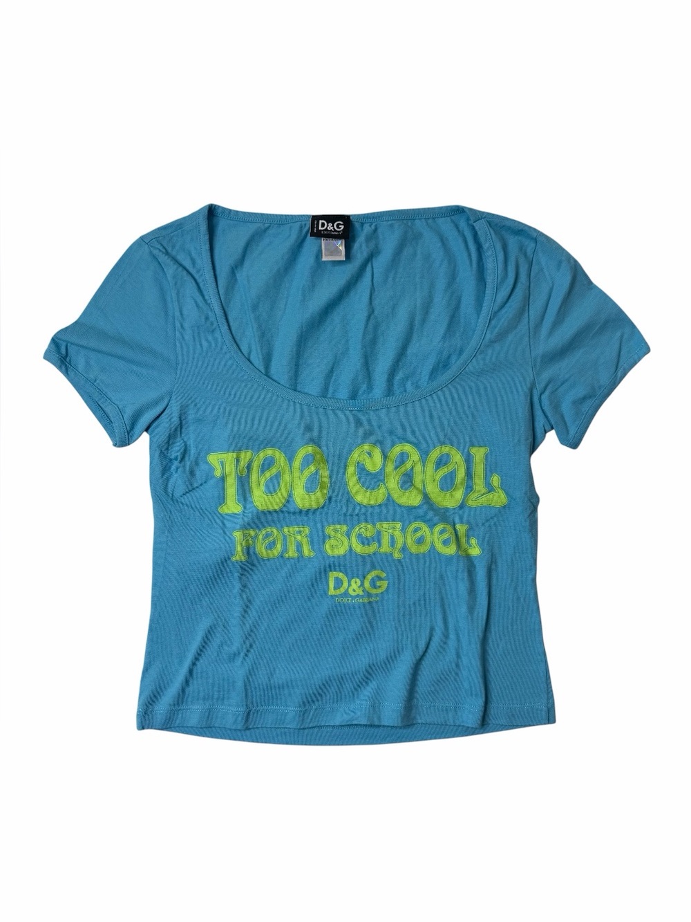 Vintage D&G Dolce & Gabbana Too Cool For School Y2K Open Back T-shirt